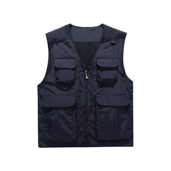 Pejock Mens Outdoor Work Fishing Travel Photo Cargo Vest Hiking Waistcoat Jacket with Multi-Pockets
