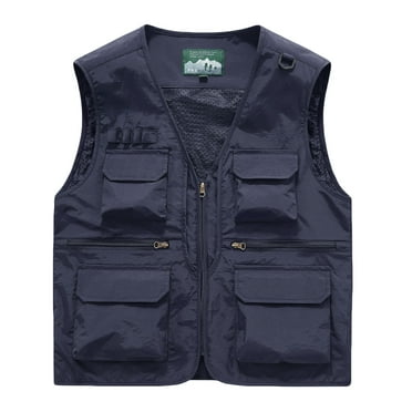 Pejock Mens Outdoor Work Fishing Travel Photo Cargo Vest Hiking Waistcoat Jacket with Multi-Pockets