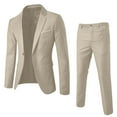 thumbnail image 1 of Pejock Mens Slim Fit Suit One Button 2-Piece Blazer Dress Business Wedding Party Jacket & Pant, 1 of 2