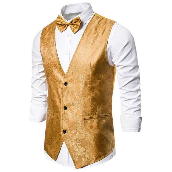 Pejock Mens Suit Vest Business Formal Dress Slim Fit Casual Waistcoat Vest for Suit or Tuxedo