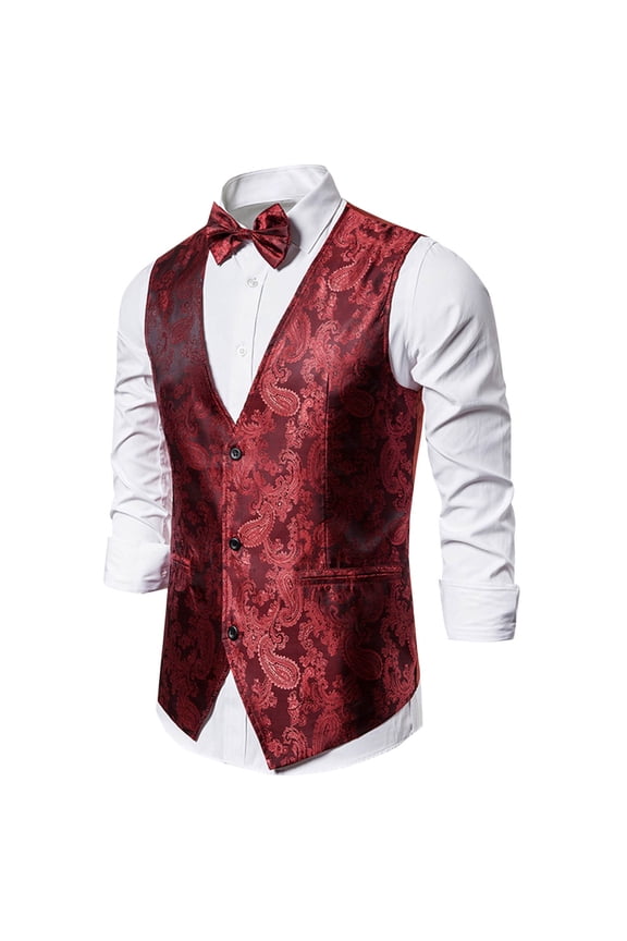 Mens Suit Vest Business Formal Dress Slim Fit Casual Waistcoat Vest for Suit or Tuxedo