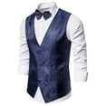 thumbnail image 1 of Pejock Mens Suit Vest Business Formal Dress Slim Fit Casual Waistcoat Vest for Suit or Tuxedo, 1 of 4