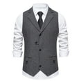 thumbnail image 1 of Pejock Mens Suit Vest Business Formal Dress Slim Fit Casual Waistcoat Vest for Suit or Tuxedo, 1 of 9