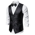 thumbnail image 1 of Pejock Mens Suit Vest Business Formal Dress Slim Fit Casual Waistcoat Vest for Suit or Tuxedo, 1 of 5