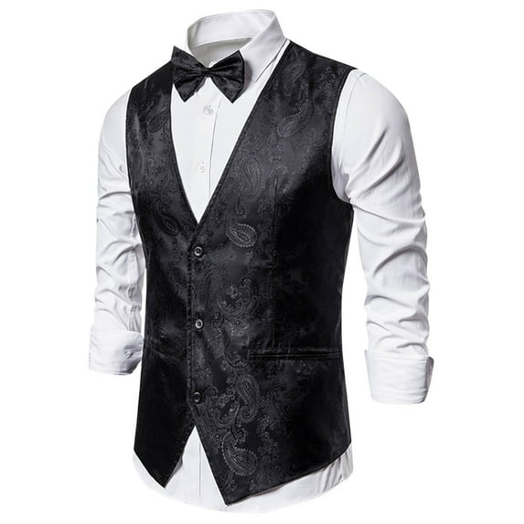 Pejock Mens Suit Vest Business Formal Dress Slim Fit Casual Waistcoat Vest for Suit or Tuxedo