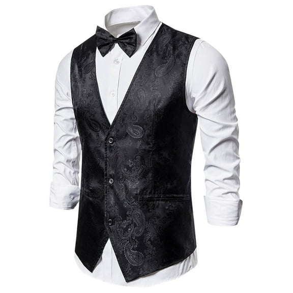 Pejock Mens Suit Vest Business Formal Dress Slim Fit Casual Waistcoat Vest for Suit or Tuxedo