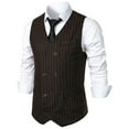 thumbnail image 1 of Pejock Mens Suit Vest Business Formal Dress Slim Fit Casual Waistcoat Vest for Suit or Tuxedo, 1 of 4