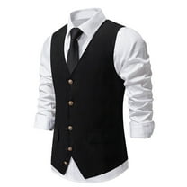 Pejock Mens Suit Vest Business Formal Dress Slim Fit Casual Waistcoat Vest for Suit or Tuxedo