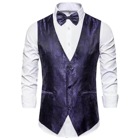 Pejock Mens Suit Vest Business Formal Dress Slim Fit Casual Waistcoat Vest for Suit or Tuxedo