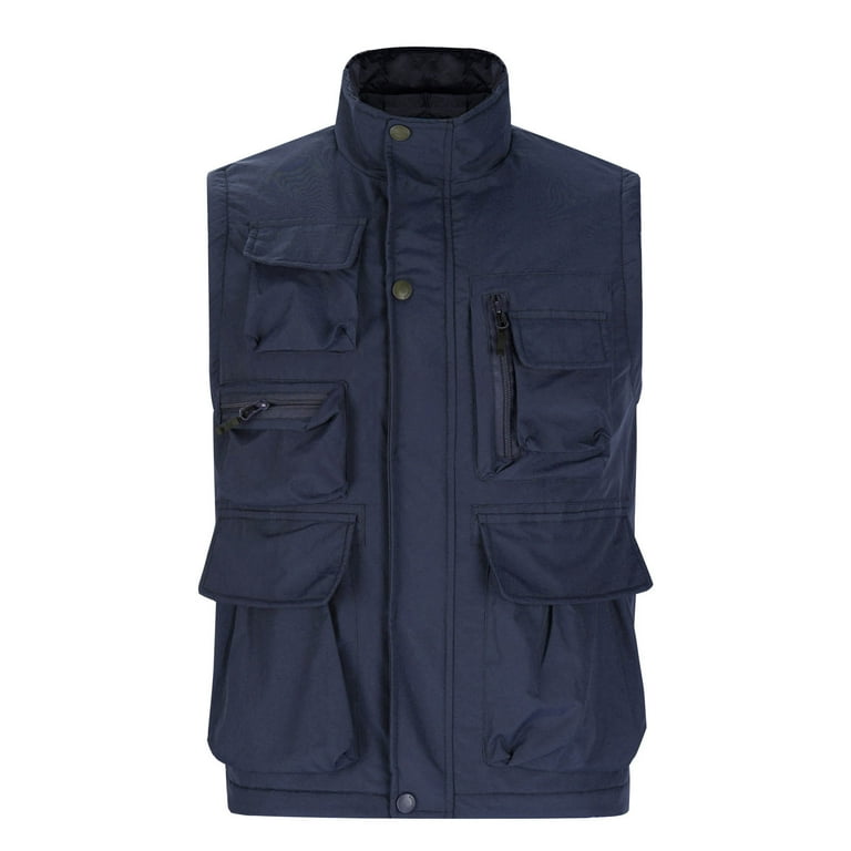 Pejock Mens Winter Outdoor Work Fishing Travel Photo Cargo Vest