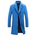 thumbnail image 1 of Pejock Mens Wool Blend Coat Winter Trench Coats Notched Lapel Collar Overcoat Classic Peacoat with Pockets, 1 of 2