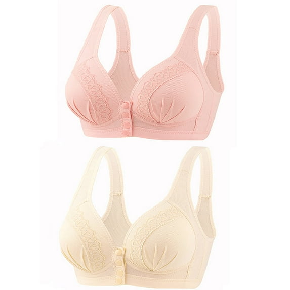 Pejock Minimizer Bras for Women Plus Size 2Pack Full Cup Nursing Bras Seamless Maternity Bras for Easy Breastfeeding with Extra Bra Extenders Front Open Button Maternity Bras Back Adjustment Bra