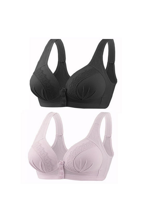 Minimizer Bras for Women Plus Size 2Pack Full Cup Nursing Bras Seamless Maternity Bras for Easy Breastfeeding with Extra Bra Extenders Front Open Button Maternity Bras Back Adjustment Bra