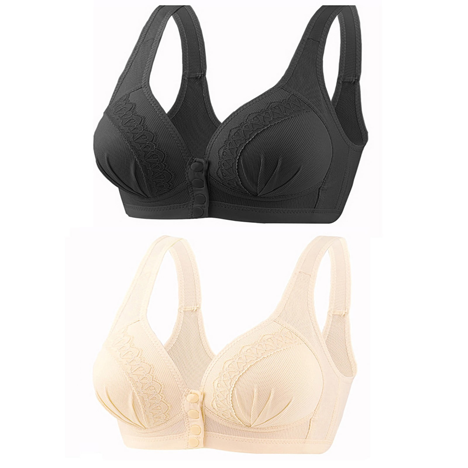 Pejock Minimizer Bras for Women Plus Size 2Pack Full Cup Nursing Bras  Seamless Maternity Bras for Easy Breastfeeding with Extra Bra Extenders  Front Open Button Maternity Bras Back Adjustment Bra 