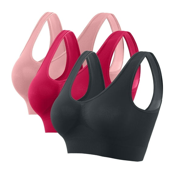 Pejock Racerback Sports Bras for Women 3 Pack Bras Padded Seamless High Impact Support for Yoga Gym Workout Fitness