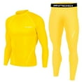 thumbnail image 1 of Pejock Sports Running Set for Men, Men's Compression Shirt Skin-Tight Pants, uick Dry Fitness Tracksuit Suit Two-piece Gym Yellow XXL (US Size:12), 1 of 6
