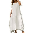 thumbnail image 1 of Pejock Summer Dresses for Women 2023 Short Sleeve Solid Soft Comfortable Long Dress White XL (US Size:10), 1 of 5