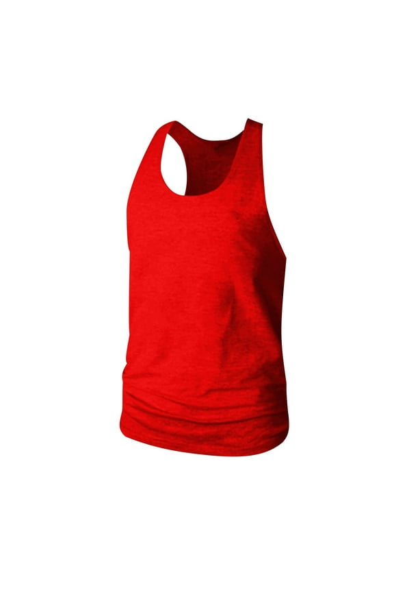 Summer Tank Tops for Men Solid Sleeveless Scoop Neck Quick Dry Cami Athletic Jogging Running T-Shirts Fitness Training Workout Sleeveless Shirts for Gym