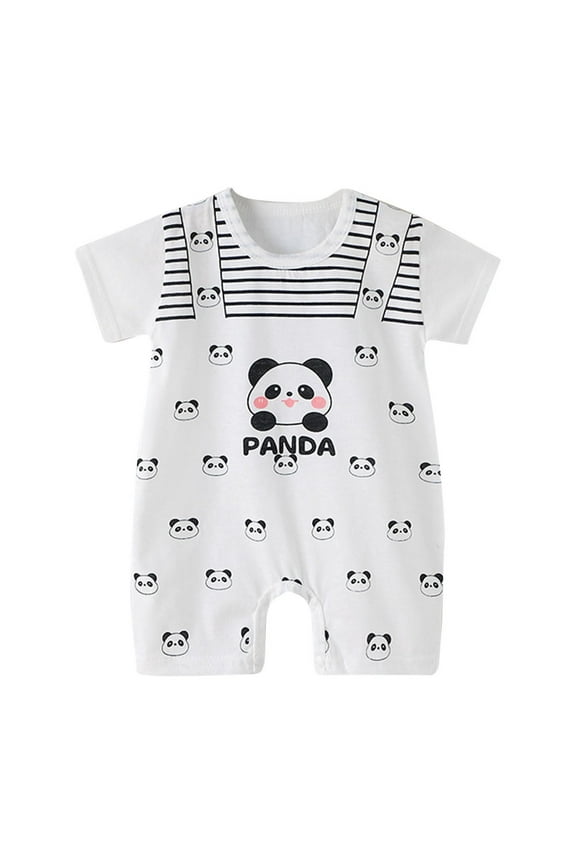 Summer Newborn Baby Girls' Boys' Clothes 100% Organic Cotton Unisex Romper Summer Outfits Infant Short Sleeve One Piece Jumpsuit Printed Bodysuit