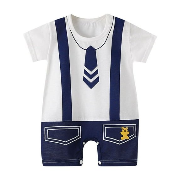 Pejock Summer Newborn Baby Girls' Boys' Clothes 100% Organic Cotton Unisex Romper Summer Outfits Infant Short Sleeve One Piece Jumpsuit Printed Bodysuit