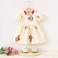 thumbnail image 1 of Pejock Toddler Baby Girl Dress - Summer Short Sleeve Embroidered Skirt, Soft Cotton Play Outfit for 12-24 Months & 2-4 Years, Birthday Holiday Gift, 1 of 3