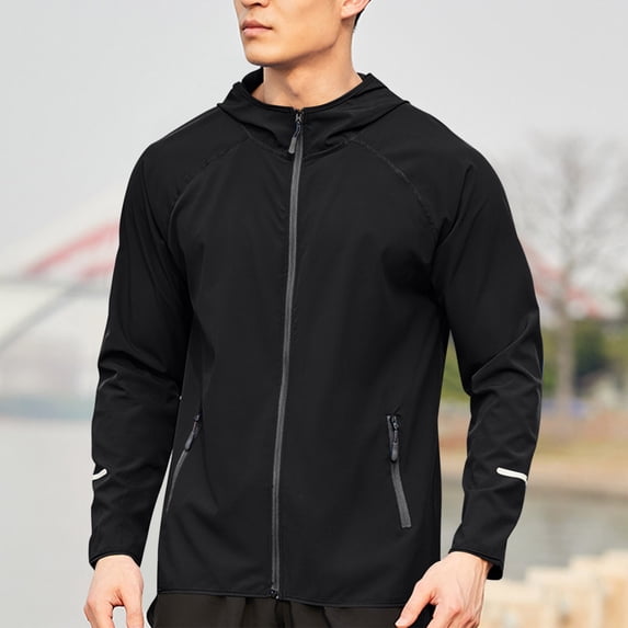 Pejock Windbreaker for Men and Women - Lightweight Hooded Running Jacket, UPF 50 Sun Protection Quick Dry Outdoor Exercise Coat, Stretch Fishing Jacket for Summer Sports and Casual Wear