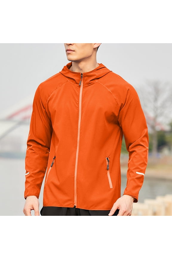Windbreaker for Men and Women - Lightweight Hooded Running Jacket, UPF 50 Sun Protection Quick Dry Outdoor Exercise Coat, Stretch Fishing Jacket for Summer Sports and Casual Wear