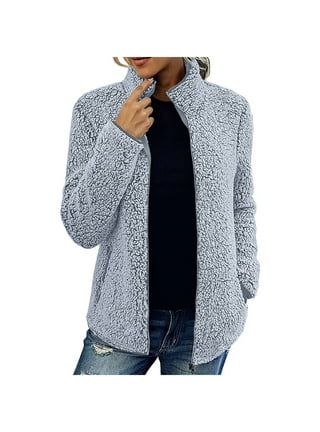 Pejock Plus Size Fleece Jackets in Plus Size Coats Gray Walmart