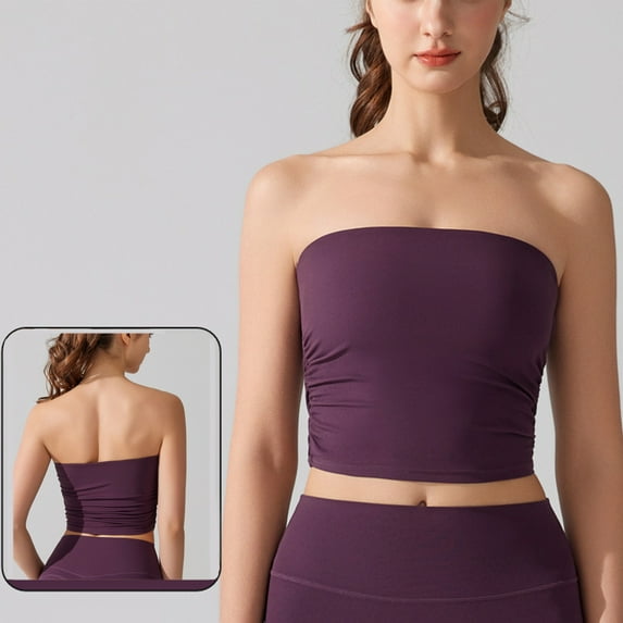 Pejock Women's Basic Tube Tops, Strapless Going Out Crop Tops, Backless Sleeveless Bandeau, Summer Casual Tanks