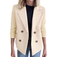 thumbnail image 1 of Pejock Women's Blazer, Long Sleeve Casual Jacket for Fall and Winter, Lightweight Woolen Like Coat for Daily Wear and Office, 1 of 8