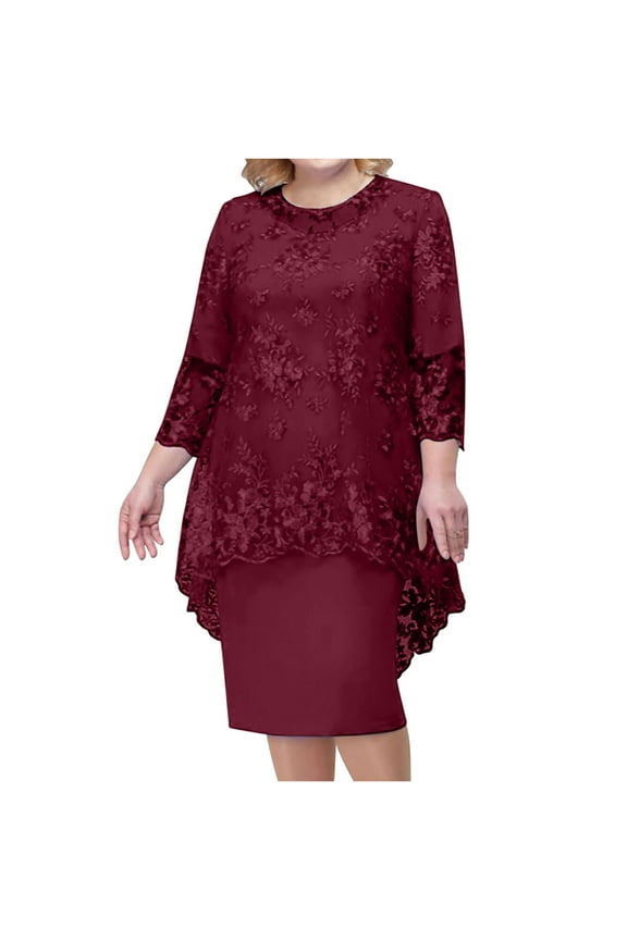 Women's Business Pencil Dress Wedding Guest Office Work Dresses 2 Piece Lace Embroidery Bodycon Cap Pencil Dress Sets Plus Size Cocktail Party Evening Dress 50s 60s Vintage Pencil Dress