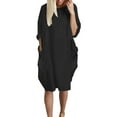 thumbnail image 1 of Pejock Women's Casual Loose Sundress Summer Short-Sleeve T-Shirt Dresses Oversized Women's Loose Tshirts Blouse with Pockets Solid Night Out Beach Midi Dress S-5XL, 1 of 4