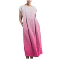 thumbnail image 1 of Pejock Women's Casual Loose Sundress Summer Sleeveless Retro Long Dress Oversized Cotton And Linen Maxi Dresses Solid Crewneck Swing Dress Flowy Tiered Maxi Beach Dress with Pockets S-5XL, 1 of 5