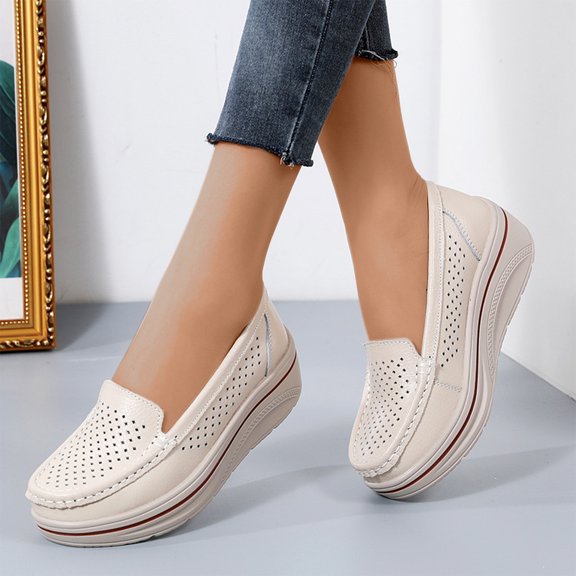 Pejock Women's Fashion Sneakers Classic Non Slip Running Shoes Women's Muffin Comfort Shoes Thick Soled Casual Platform Oversized Sneakers Comfort Breathable Sneakers Lightweight Casual Shoes