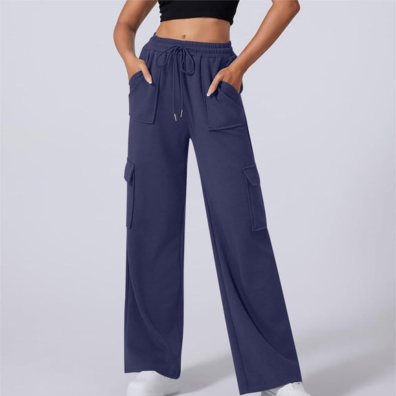 Pejock Women's Fleece Sweatpants High Waisted, Work Pants with Drawstring & Pockets for Winter Cold Weather, Daily & Christmas