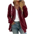 thumbnail image 1 of Pejock Women's Fuzzy Jackets Zip Up Fashion Hoodies Fluffy Sherpa Coat Solid Color Warm Comfy Oversized Thick Jackets S-5XL, 1 of 5