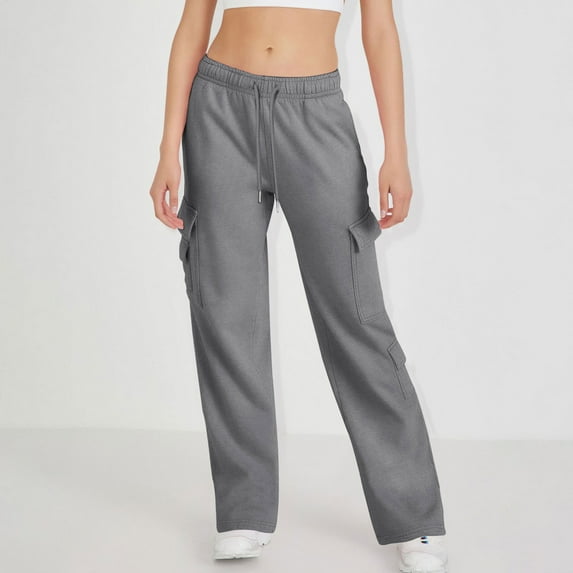 Pejock Women's High Waist Work Pants Winter Fleece-Lined, Straight Leg Loose Fit with Multi-Pockets for Snow & Job Sites