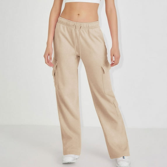 Pejock Women's High Waist Work Pants Winter Fleece-Lined, Straight Leg Loose Fit with Multi-Pockets for Snow & Job Sites