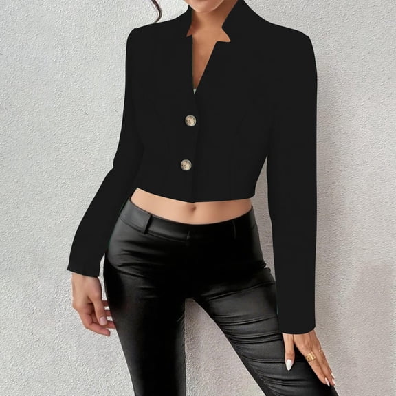 Pejock Women's Long Sleeve Button Down Shirt, Notched Lapel Blouse, Tailored Office Blazer, Casual Elegant Tops, Versatile Pullover Shirt for Business and Daily Wear