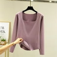 thumbnail image 1 of Pejock Women's Long Sleeve Round Neck Blouse, Casual Comfortable Imitation Suede Top, Soft Stretch Fashion Shirt for Daily Wear and Home Office, 1 of 9