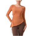thumbnail image 1 of Pejock Women's Long Sleeve T-Shirt, Casual Solid Color Round Neck Stretchable Daily Top, Comfortable Blouse for Women and Girls, Fashion Basic Tee for Work and Home, 1 of 6