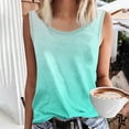 thumbnail image 1 of Pejock Women's Ombre Round Neck Tank Top, Basic Casual Sleeveless Shirt,, Soft Stretchy Summer Top, Breathable Loose Fit Casual Blouse, Fade Resistant Fabric, 1 of 4