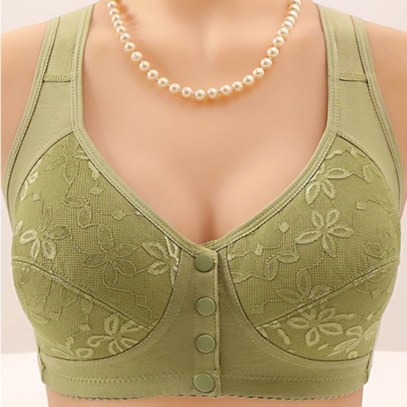 Pejock Women's Plus Size Breathable Bra 2-Pack, Wirefree Lace Bralette with Embroidery Thin Strap for Large Cup Light Support