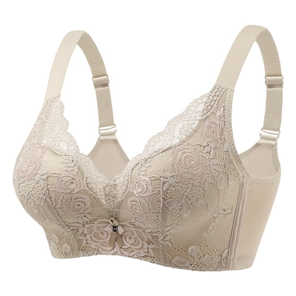 Pejock Women's Plus Size Wireless Bra with Adjustable Back Closure, Breathable Lace Thin Cup Seamless Full Coverage Comfort Support