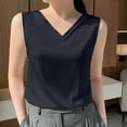 thumbnail image 1 of Pejock Women's Silk Satin Tank Top, V Neck Luxury Cami Blouse, Summer Sleeveless Shirt, Elegant Nightwear & Daywear, Slip Dress Style Pajama Top, 1 of 4