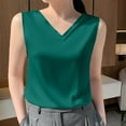 thumbnail image 1 of Pejock Women's Silk Satin Tank Top, V Neck Luxury Cami Blouse, Summer Sleeveless Shirt, Elegant Nightwear & Daywear, Slip Dress Style Pajama Top, 1 of 4