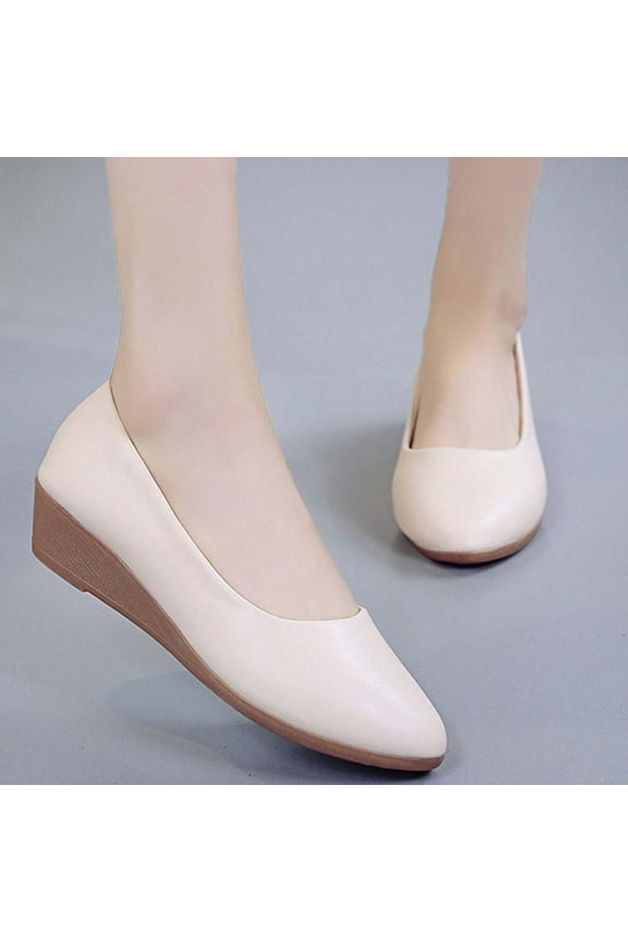 Women's Slip-Ons Sneakers, Womens Loafers, Ladies Fashion Canvas Sneakers, Pointed Toe Shoes Solid Casual Wedges Shoes Running Walking Flats, Non Slip Comfortable & Light-Weight Shoes