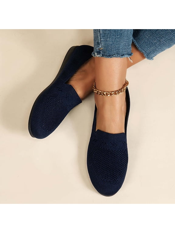 Women's Slip-Ons Sneakers, Womens Loafers, Ladies Fashion Canvas Sneakers, Solid Round-Toe Flats Shoes And Breathable Lightweight Soft Casual Shoes Non Slip Comfortable & Light-Weight Shoes