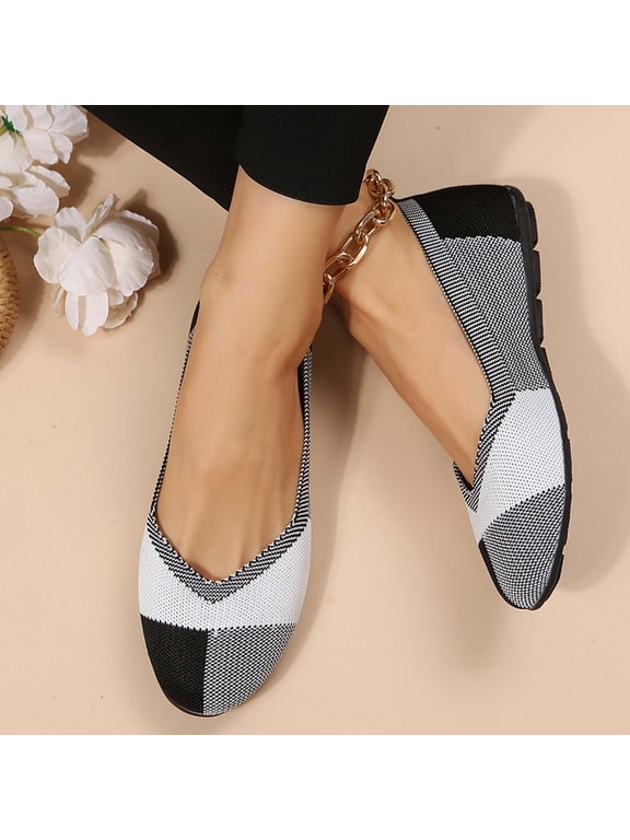 Women's Slip-Ons Sneakers, Womens Loafers, Ladies Fashion Canvas Sneakers, Solid Round-Toe Flats Shoes Lightweight Soft Sneakers Casual Shoes Non Slip Comfortable & Light-Weight Shoes