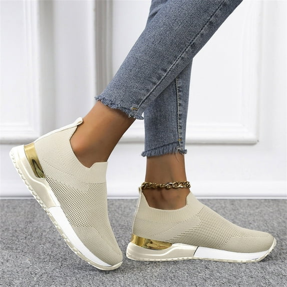 Pejock Women's Slip-Ons Sneakers, Womens Loafers, Ladies Fashion Canvas Sneakers, Summer Stretch Cloth And Breathable Lightweight Soft Casual Sports Shoes Non Slip Comfortable & Light-Weight Shoes